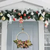 Decorative Flowers Christmas Door Wreath Winter LED Lighted Artificial For With Timer And Lights Outdoor