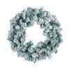 Fleurs décoratives Snow Flockd Couronne artificielle blanc Snowy Indoor Decor Party Supplies for Porch Garden Store Mall and Home