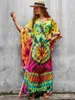 Robes de Kaftan pour femmes longs en V V-collier Caftans Pullover Summer Beach Caftan Robe Cover Up Vacation Bathing Trssold Cover-up