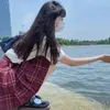 Zestawy odzieży Sugor 2024 School Student Japan Set Girl Plaid Mundlid Seifuku Plisted Ubrania