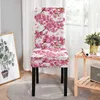 Couvercles de chaise couvercle floral spandex extension élastique d'impression de fleurs de rose élastique pour la salle à manger banquet cuisine décor de mariage