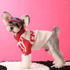 Dog Apparel Clothes Fall Winter Sports Sweater Cardigan Teddy Schnauzer Bichon Handsome Pet Outfit