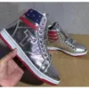 2024 Designer Trump High Top Basketball Chaussures pour hommes Femme Sneakers Silver Gol