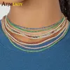 Spring Fashion Rainbow CZ CHOKER con 2 mm colorato catena da tennis minima delicata minuscola collega da donna gioiello 240407