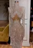 Robe de soirée Femmes Hobe Mid-Robe Coupte Robe en queue de poisson avec décolleté haut et manches longues Yousf Aljasmi Kim Kardashian Kylie JE5594534