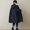 Pelaje femenino 2024 chaqueta falsa de moda para mujeres otoño literatura invernal arte vintage con capucha con capucha suelta abrigo de longitud media