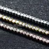 Fashion Jewelry Necklaces Silver 925 Customization Color Moissanite Tennis Chain Customize Size 3mm Moissanite Tennis Chain