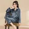 Roupas domésticas Sexy Long Homewear Conjunto Velor 2pcs Pijamas Terne Loose Sleepwea