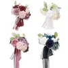 Decorative Flowers Artificial Rose Bouquet 20 X 24cm Multi-Role 75g Multicolor Plastics Western Wedding Bridal