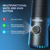 Microfoons Maono USB -gamingmicrofoon met type C -adapter voor telefoon PC met ademlicht nul latentie monitoring voor podcasting streaming