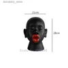 Konst och hantverk Harts Abstrakt Human Sculpture Black Person Red Lips African Style Staty Human Face Handicraft Furnishins Home DecorationsL2447