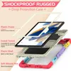 Custodia di supporto per armatura per Samsung Galaxy Tab A9Plus 11 pollici A9+PC ibrido Silicone PC robusto Droped Droped Droped Aofrotola di cavalletto regolabile Coperchio+Scatta+Film per animali