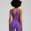 Outfit da yoga Nudo Sensazione di altezza ad alto allenamento per palestra reggiseno medio supporto reggiseni sportivi senza schienale imbottito per le donne