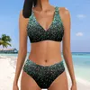 Women's Swimwear 2024 Women High Waist Tankini Summer Design Printing Swimsuit Bikini Bathing Suit Two Piece Set Beach Weart XS-8XL