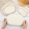 Artisanat 3pcs Crochet Panier Base de bois OVAL VICK SOVE SOLID NATUREL BASE BASE POUR BAS POUR PAISON DUY