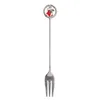 Gorks Elegant Mirror-liknande Finish Cutrow Set Stainless Steel Fork Spoon Festlig snögubbe Design för te