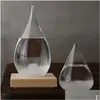 Arts And Crafts Weather Forecast Crystal Tempo 17.5X8Cm Drops Water Shape Storm Glass Predictor Bottle Christmas Craft Gifts Lin4710 Dhwkq