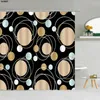 Rideaux de douche noir blanc brun géométrie créative étanché