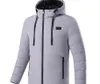 Cross border intelligent heating cotton jacket, charging and heating jacket, men's and women's electric heating jacket, warm cotton jacket, hooded charging clothes