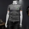 Summer New Mens Wysoko jakościowa wysokiej jakości bawełniana bawełniana okrągła szyja wydrukowane krótkie t-shirt z krótkim rękawem Trendy HPZQ