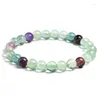 Bracelets de charme 6mm 8 mm 10mm 10 mm de pedra natural arco -íris Fluorite Breads Bracelet Girls Jewelry Energy Buda Drop Delivery DHN0G