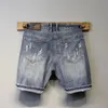 Homme Shorts denim Gray Ripped Pantalon Jeans pour hommes Stretchable avec Zipper Y2k Disté xl Cowboy Summer Haruku 240401