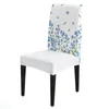 Stol täcker Spring Watercolor Blue Flowers -täckning för kökstol Mats stretch Slipcovers Bankett El Home