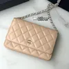 Mode av högsta kvalitet Women Designer Bag Classic Wallet On Chain Caviar Woc Bag Grained Shiny Calfskin Crossbody Bags Shoulder Purse
