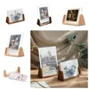 Frames Acrylic Wooden Pos Frame Beech/Walnut U-shaped Desk Calendar Base Easy Installation European-style Table Decor