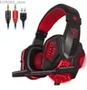 Mobiltelefonörlurar för PS4 PS5 Över öron Subwoofer BASS PAINBAND PC780 STEREO MIC LED Light Computer PC Wired Gaming Headphone Headset Earphone Y240407