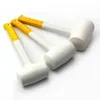 Heavy Duty 1Pcs White Rubber Hammer Ceramic Tile Plastic Glue Installation Hammers 55mm 60mm 70mm Diameter With Non-slip Handle