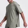 Hızlı kuru spor moda tişörtlü erkekler kısa kollu yaz gündelik siyah yeşil büyük boy üst tees spor salonu tişört giysileri