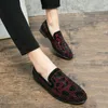 Casual Shoes Luxury Bling Formal Fashion Men Loafers Dress Classic Slip-On Red Black Causal Footwear Big Size 38-47