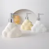 Liquid Soap Dispenser WHYOU Creative Ceramic Cute Clouds Dispensers Body Wish Shampoo Emulsion Bottle Latex Bathroom Accessories Set Gift