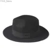 Szerokie czapki wiadra 2 duże rozmiary 56-58,59-61 cm wełniane męskie czapki fedora odpowiednie dla dżentelmenów szerokich kloche YQ240407