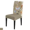 Крышка стулья Coffee Cufe Beans Cover Set Kitchen Stening Streenge Spandex Seat Cropecover для банкетной свадебной вечеринки