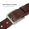 Belts VATLTY Vintage Men's Leather Belt Zinc Alloy Pin Buckle Original Cowhide Jeans For Male Real Casual Brown