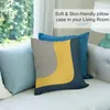 Cuscino triplo ondata minimalista modello in senape giallo blu navy e grigio di divani per soggiorno per soggiorno