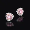 Eleganti orecchini in argento rosa fiore di ciliegio vintage, gioielli di moda da donna