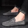 Casual skor slip-on äkta läder loafers män designer sommar höstmokasiner hombre kör loafer lofer loffers