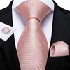 Neckband Dibangu Mens slipsar Solid Wedding Neck Silk Jacquard Sticked Tie Handtag Mens Business Set Cufflinksc240410