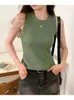 Tank da donna maglietta estiva Maglietta Elasticità Donne Abbigliamento da donna Tops Slim Tshirt Female Sleeveless Top Top Sexy Canale Sexy Canale