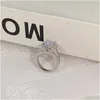 Обручальные кольца ручные украшения 925 стерлинговый круглый круглый срезанный белый топаз CZ Diamond Gemstones Eternity Эйфелевая башня WO DH9FE