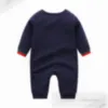 Diseñador Niños recién nacidos Stripe Mompers para niños Niños para niñas Ronda de collar redonda de manga larga Sprend