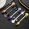 Spoon Cartoon un unico elegante ottimo per servire dessert inossidati inossidabile inossidabile squisito caffè squisito carino