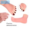 Krofaue Toe Nail Training Model Flexibel Silicone Practice Fake Foot Protetiska False Nails Display Stand Soft Pedicure Tool 240325