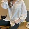 Hemden Frauen S3XL Einfache Bürodame Taschen Taschen Solid Summer Formal Female Allmatch Vintage Korean Camisa Modememtemperament 240407