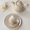 Kopjes schotels vintage bloem keramische theekop set drink dessert melkkoffie koffieblader keuken ontbijt woning decoratie