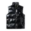 2022 Autumn/winter Bright PU Cotton Men's Wear Couple Large Casual Warm Vest Coat