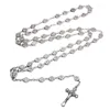 Cadenas Rosario de 8 mm para collar de colgante cruzado niños católicos para adultos regalo de fiesta sil
